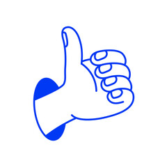 Vector hand drawn doodle mascot gesture, hand showing approve sign, agreement and high review concept 