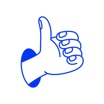 Vector hand drawn doodle mascot gesture, hand showing approve sign, agreement and high review concept 