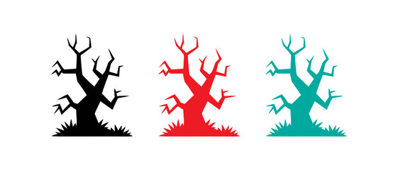 Trees with different colored trunks and branches in a minimalist design © Designer Alam