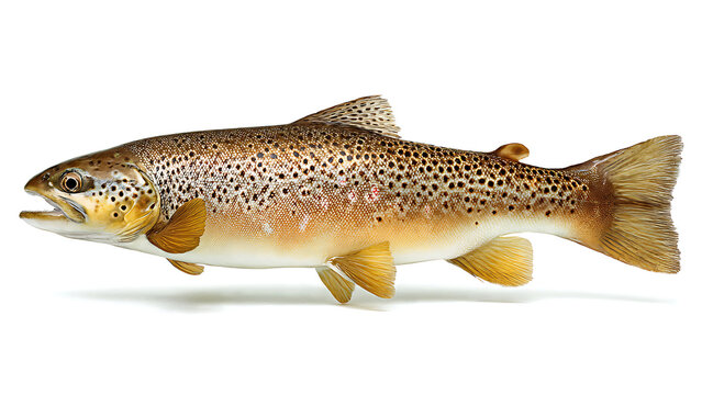 Underwater Brown Trout: An exquisite brown trout, displaying intricate patterns and vibrant colors, glides effortlessly. The image captures the serene beauty of aquatic life.