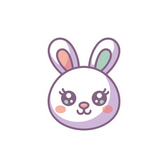 Fototapeta premium A cute, smiling cartoon bunny with a charming expression.