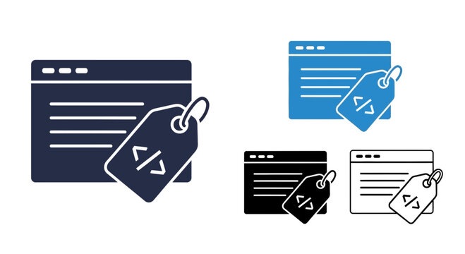 Website code tags icons