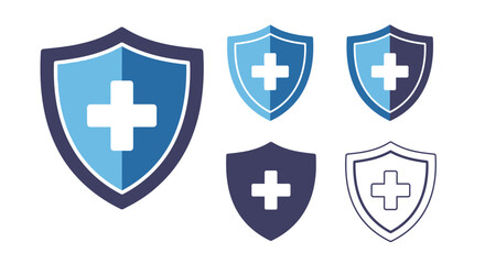 Fototapeta premium medical shield icons set