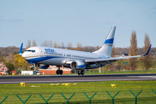 Enter Air Boeing 737-800 Landing at Brussels Airport