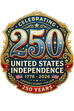 USA 250th Anniversary Patriotic Shield Semiquincentennial Emblem