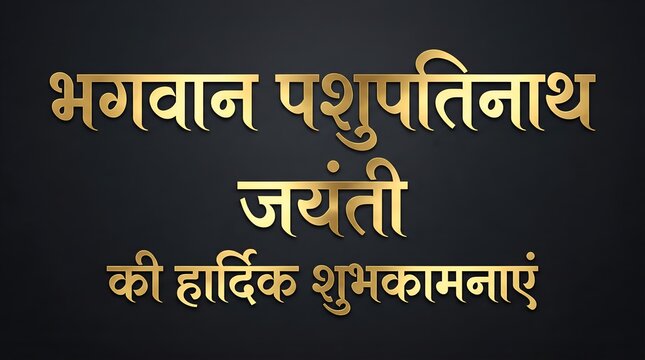 Image features a text-based design with a dark background and golden Hindi script prominently displayed. The text is arranged in three lines, with the first two lines in a larger font size, reading 'भ