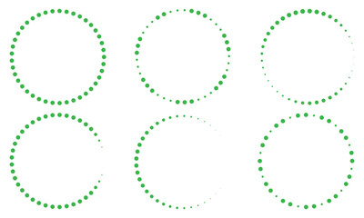 Obraz premium green vector dotted circular loading indicator set minimalist progress ring collection for ui ux design