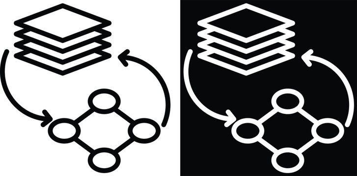 integration Two-tone version in black and white background