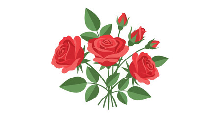 Obraz premium A vibrant bouquet of roses arranged in a lush green setting