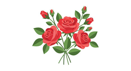 Naklejka premium A vibrant bouquet of roses blooms in a lush arrangement