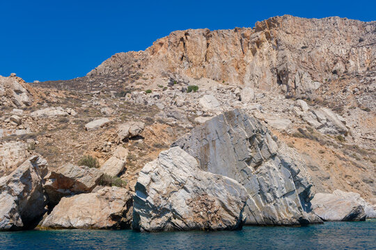 Limestone sea cliffs of Folegandros