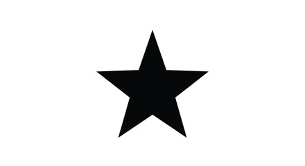 Fototapeta premium A simple black star shape isolated on a white background silhouette