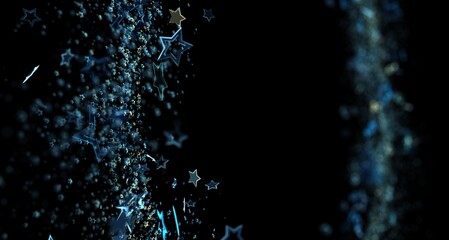 Fototapeta premium Mesmerizing abstract background featuring shimmering stars on a deep black backdrop, perfect for celestial themes and cr
