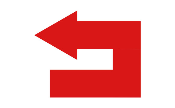 red U-turn arrow, indicating the direction