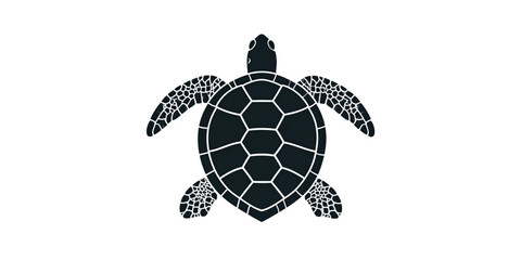 A minimalist black turtle silhouette on transparent background © MST REZIA