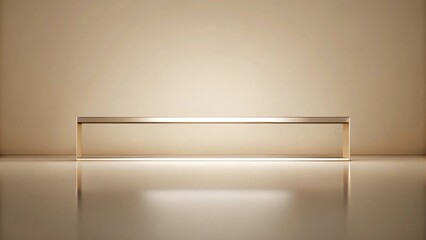 Obraz premium Illuminated Minimalist Rectangle Table on Reflective Surface
