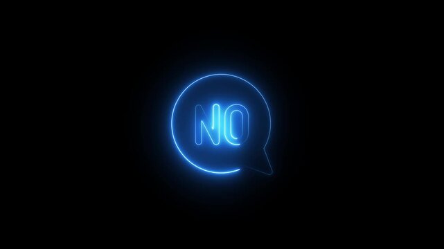 Glowing Blue Neon No Sign Speech Bubble neon sign