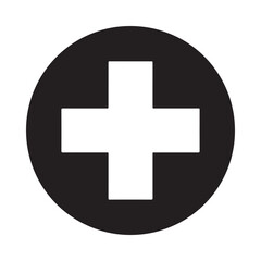 Fototapeta premium Vector graphic illustration of a white cross on a black circle