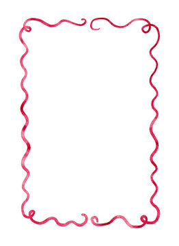 Red Curly Decorative Frame