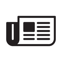 Fototapeta premium Vector illustration of a black and white newspaper icon design