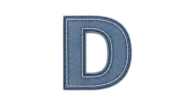 A blue denim patch with the letter D on a white background.