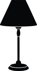 Obraz premium Table lamp silhouette vector illustration