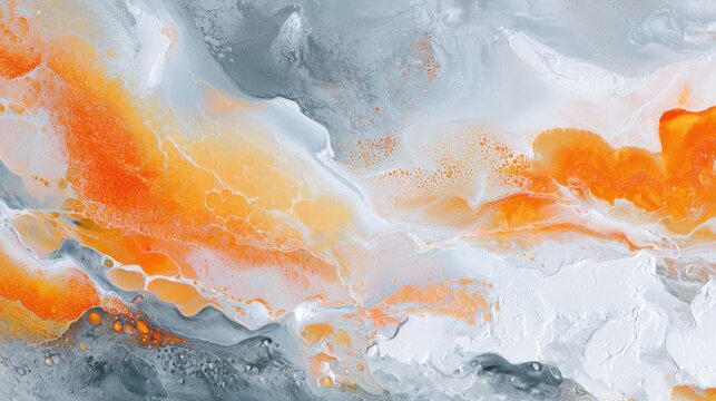 Abstract fire in the sky and water creates a hot orange and red flame texture with blue storm clouds and smoke in a dark nature watercolor light