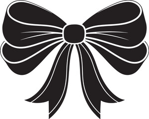 Fototapeta premium Decorative ribbon bow silhouette vector design for gift wrapping or holiday decoration .