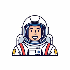 Fototapeta premium Astronaut in white space suit smiling.