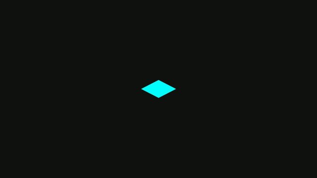 Pulsating Cyan Diamond Shape on a Stark Black Void - Abstract Motion