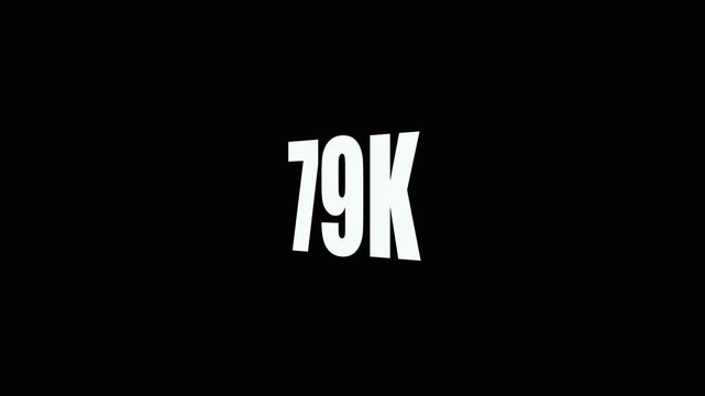 Large White 79 K Text on Black Background for Data Visualization and Infographics seventy-nine thousand.