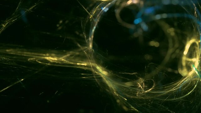 A luminous expansive glowing energy force field, mass in the universe &ndash; science, connections, flow, innovation, dynamism, microscopic, medicine, research, somatic cells, neural network, gold
