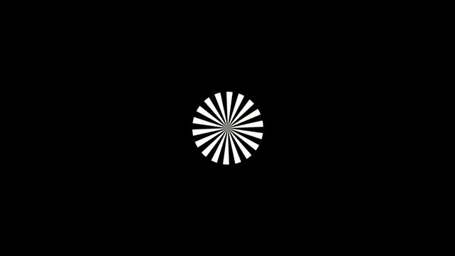 Radial Burst Pattern on Black - White Starburst Abstract Animation