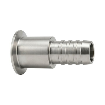Industrial fluid gas handling components stainless steel hose barb adapter with flange for sanitary piping connection and robust performance
