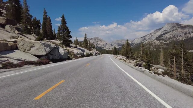Hyperlapse Driving of Yosemite Tioga Road 03 Olmsted Point Sierra Nevada Mountains California USA