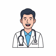 Fototapeta premium Smiling male doctor with stethoscope 7.