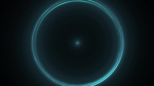 rotating blue glowing circle on a dark background, round, frame, center, dynamic visualization for creative projects and energetic designs, highlight, important, encircling