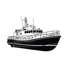 Naklejka premium Fishing Boat Vessel Watercraft Ship.