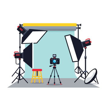 Professional photography studio lighting equipment setup 2.