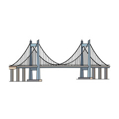 Fototapeta premium Suspension Bridge Structural Engineering Design.