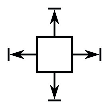 Icon size object dimensions, measurement and designation of length and width