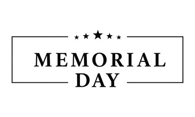 Fototapeta premium Memorial day vector graphic with patriotic stars and bold typography