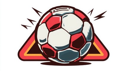 Fototapeta premium Football warning or penalty icon illustrated on white background.