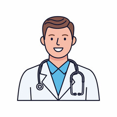 Fototapeta premium Smiling male doctor with stethoscope.