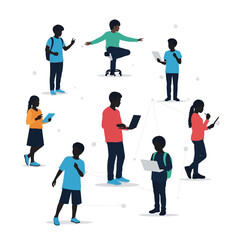 Fototapeta premium Diverse group of people using technology.