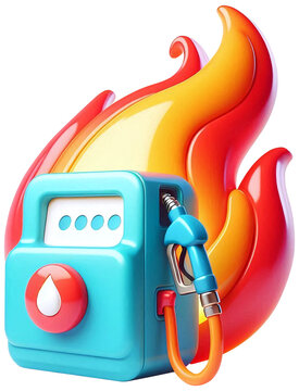 A nozzle with flame effect symbolizing high cost