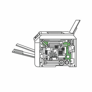Detailed electronic device internal components.