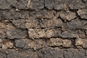 Obraz premium Weathered Mudbrick Wall Aged Rough Texture Traditional Architecture Background