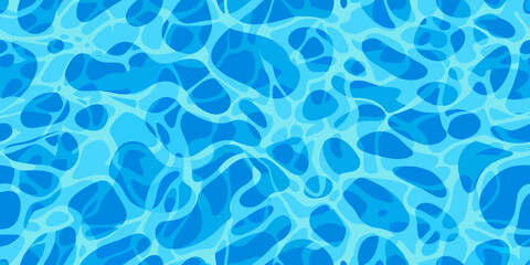 Fototapeta premium Abstract blue water pattern with flowing shapes and light reflections