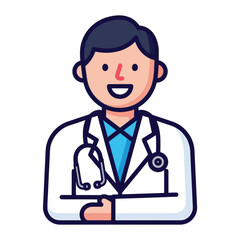 Fototapeta premium Smiling doctor in white coat.